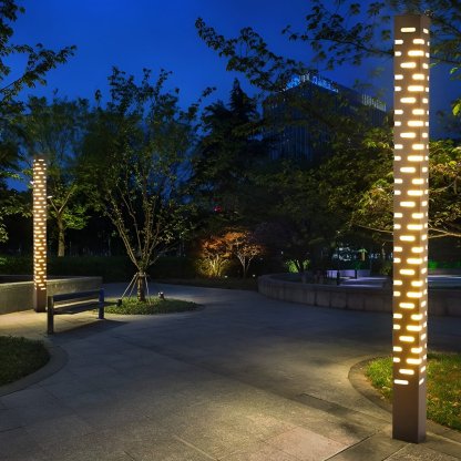 Modern Rectangular Outdoor Pillar Lights - Sleek and Durable-Lighom