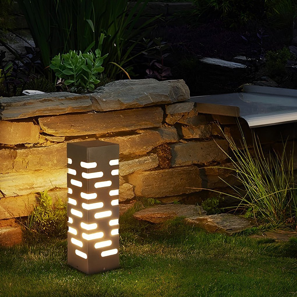 Modern Rectangular Outdoor Pillar Lights - Sleek and Durable-Lighom