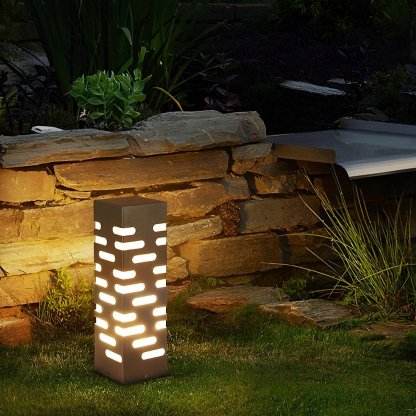 Modern Rectangular Outdoor Pillar Lights - Sleek and Durable-Lighom