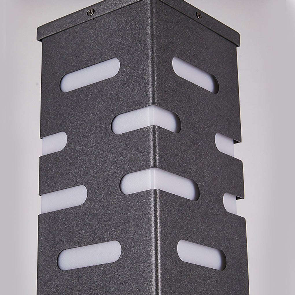 Modern Rectangular Outdoor Pillar Lights - Sleek and Durable-Lighom