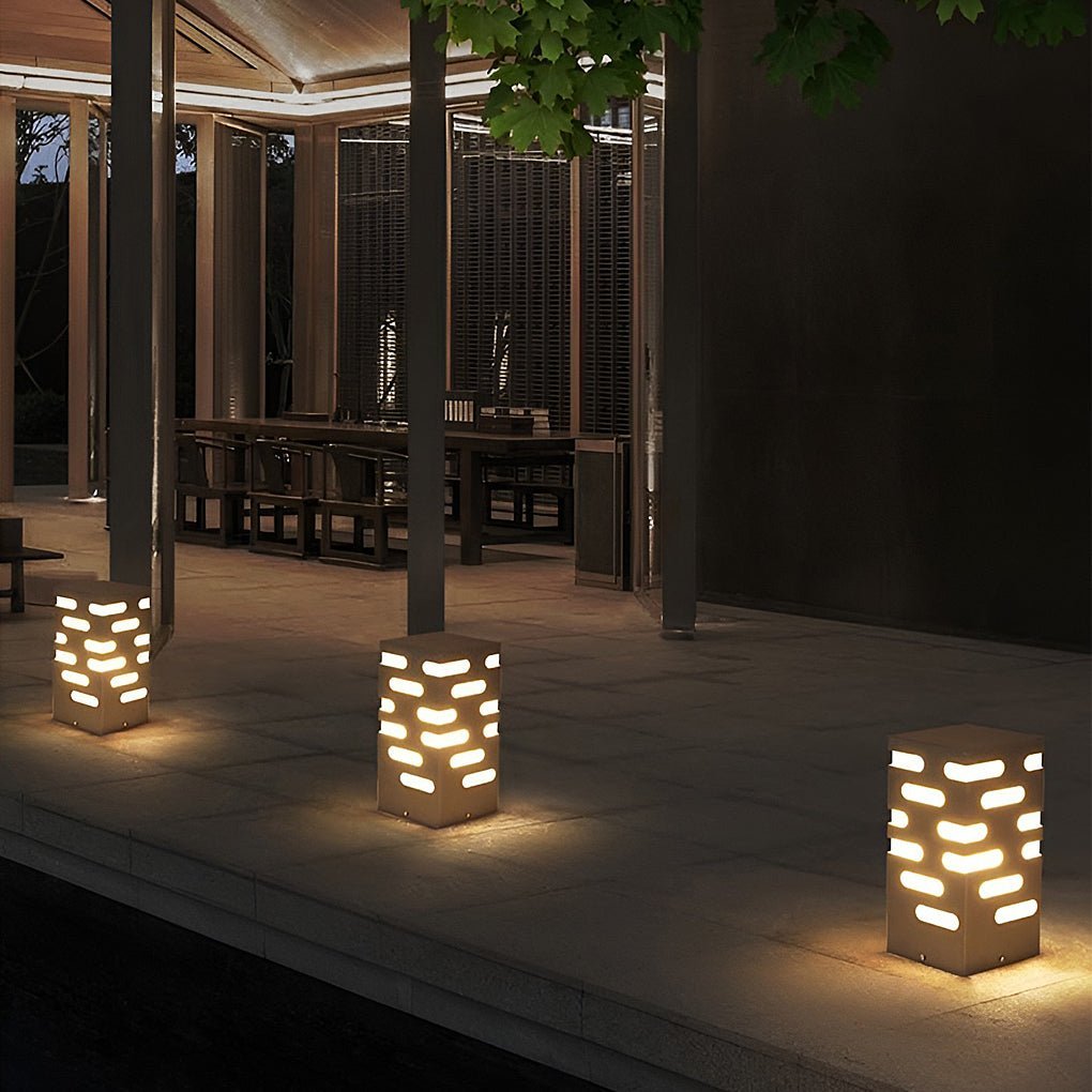 Modern Rectangular Outdoor Pillar Lights - Sleek and Durable-Lighom