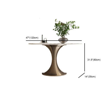 Pedestal Half-Moon Sintered Stone Console Table — Black