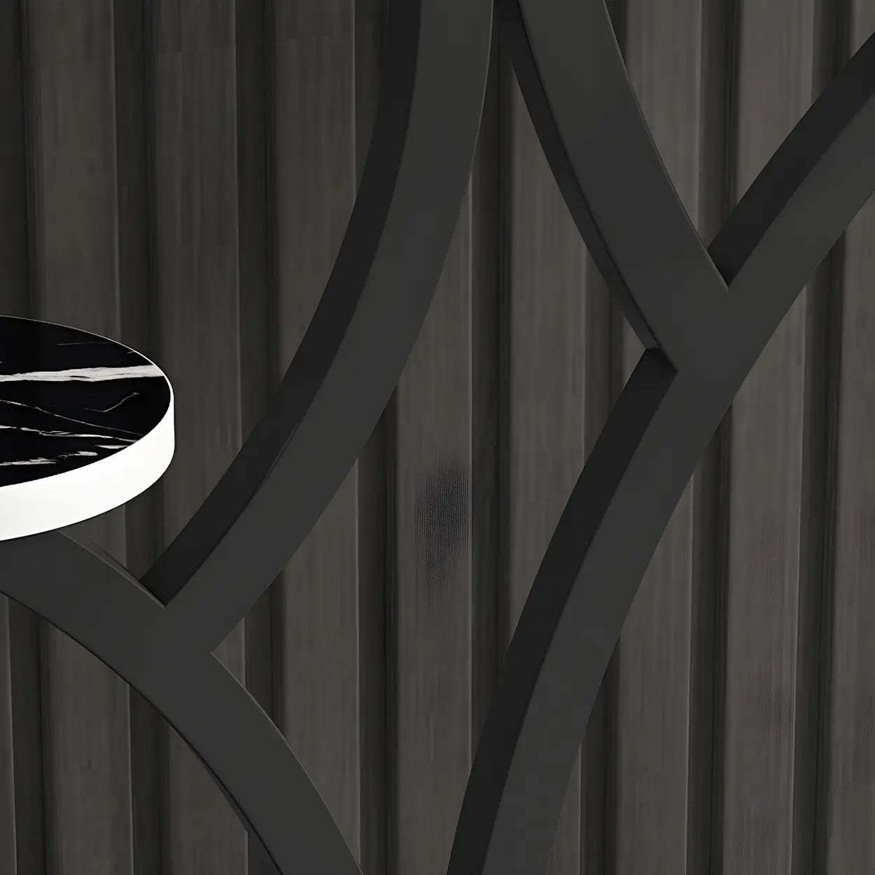 Tree-Shaped Black Metal Round Plant Stand