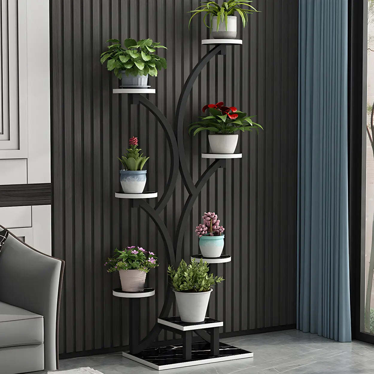 Tree-shaped plant black metal -f1 plant stand select, Lighom
