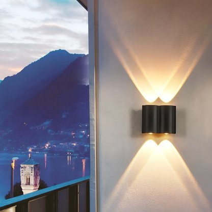 Creative Wave Arc Design Up and Down Lights LED Outdoor Wall Lights Wall Sconces Waterproof-Lighom