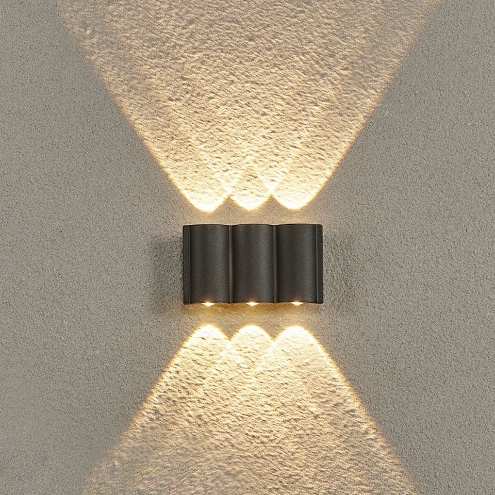 Creative Wave Arc Design Up and Down Lights LED Outdoor Wall Lights Wall Sconces Waterproof-Lighom