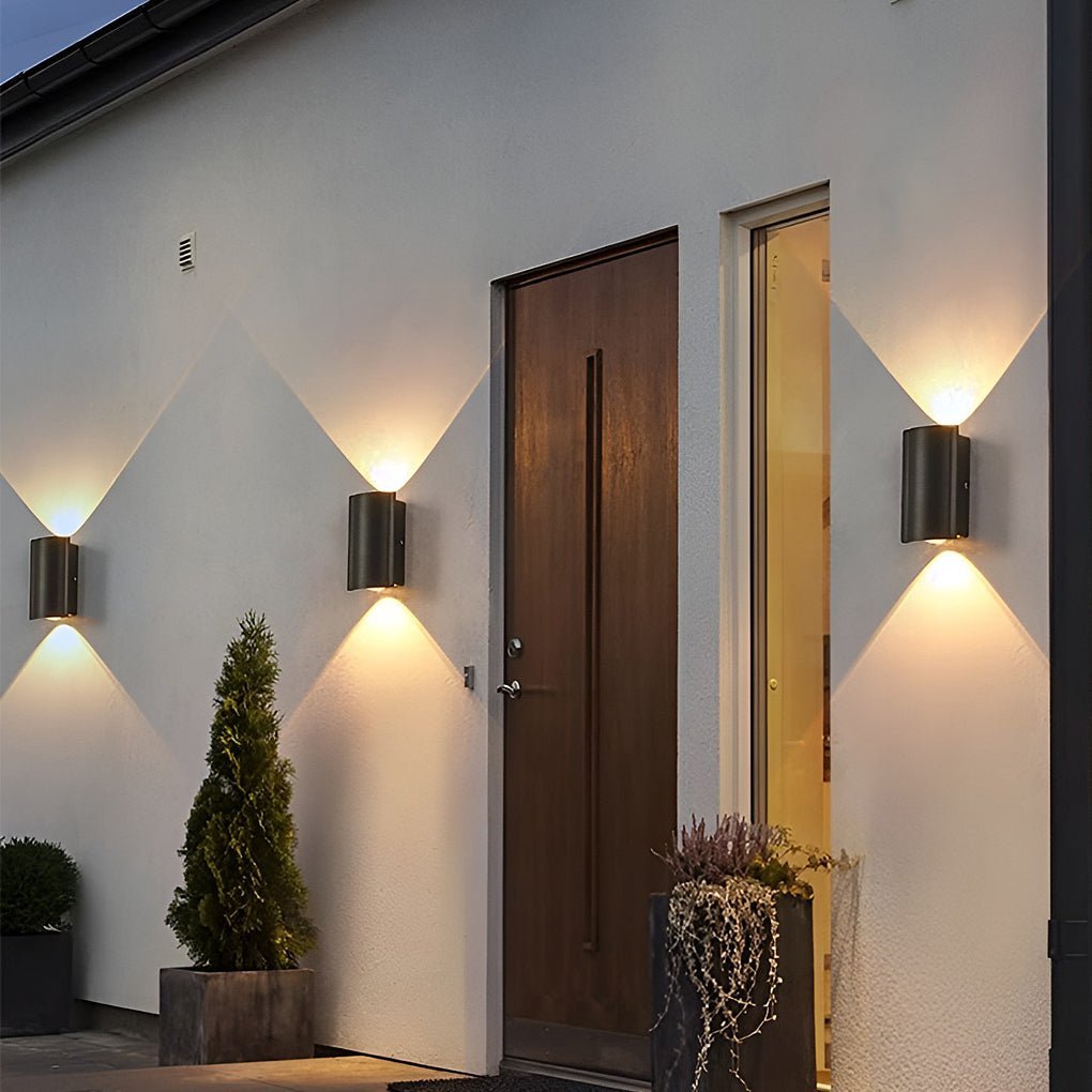 Creative Wave Arc Design Up and Down Lights LED Outdoor Wall Lights Wall Sconces Waterproof-Lighom