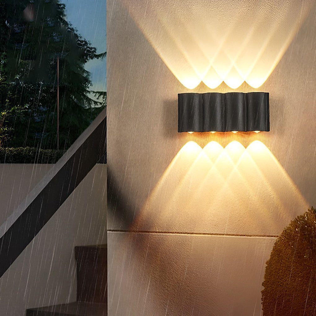Creative Wave Arc Design Up and Down Lights LED Outdoor Wall Lights Wall Sconces Waterproof-Lighom