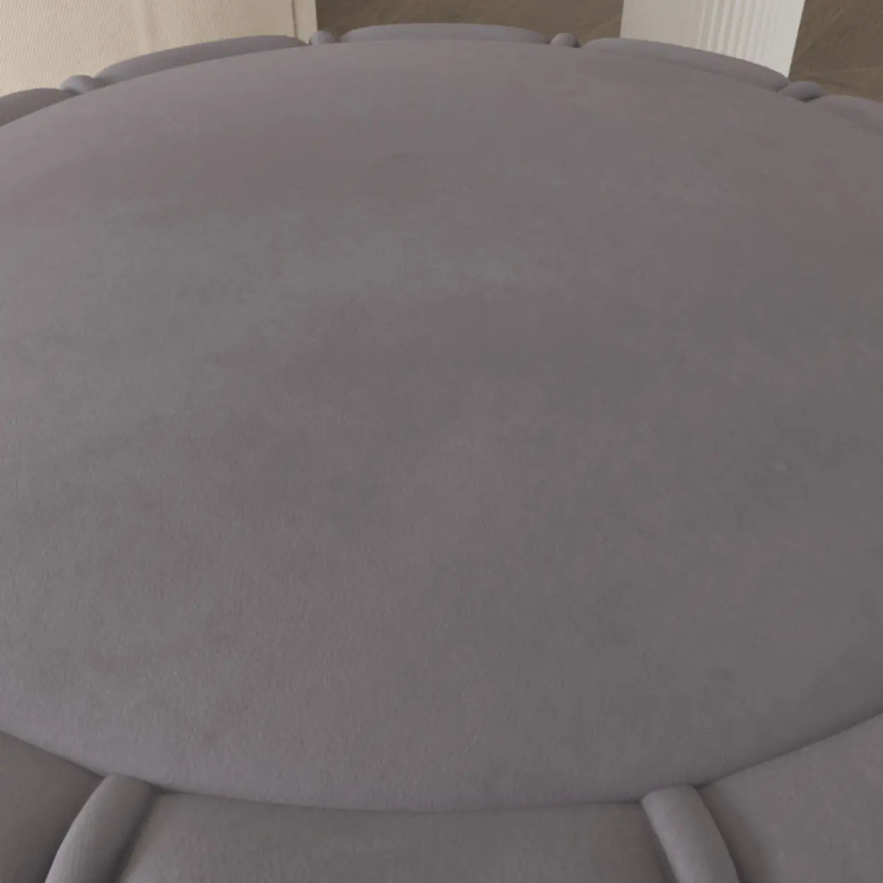White Drum Velvet Upholstered Vanity Stool