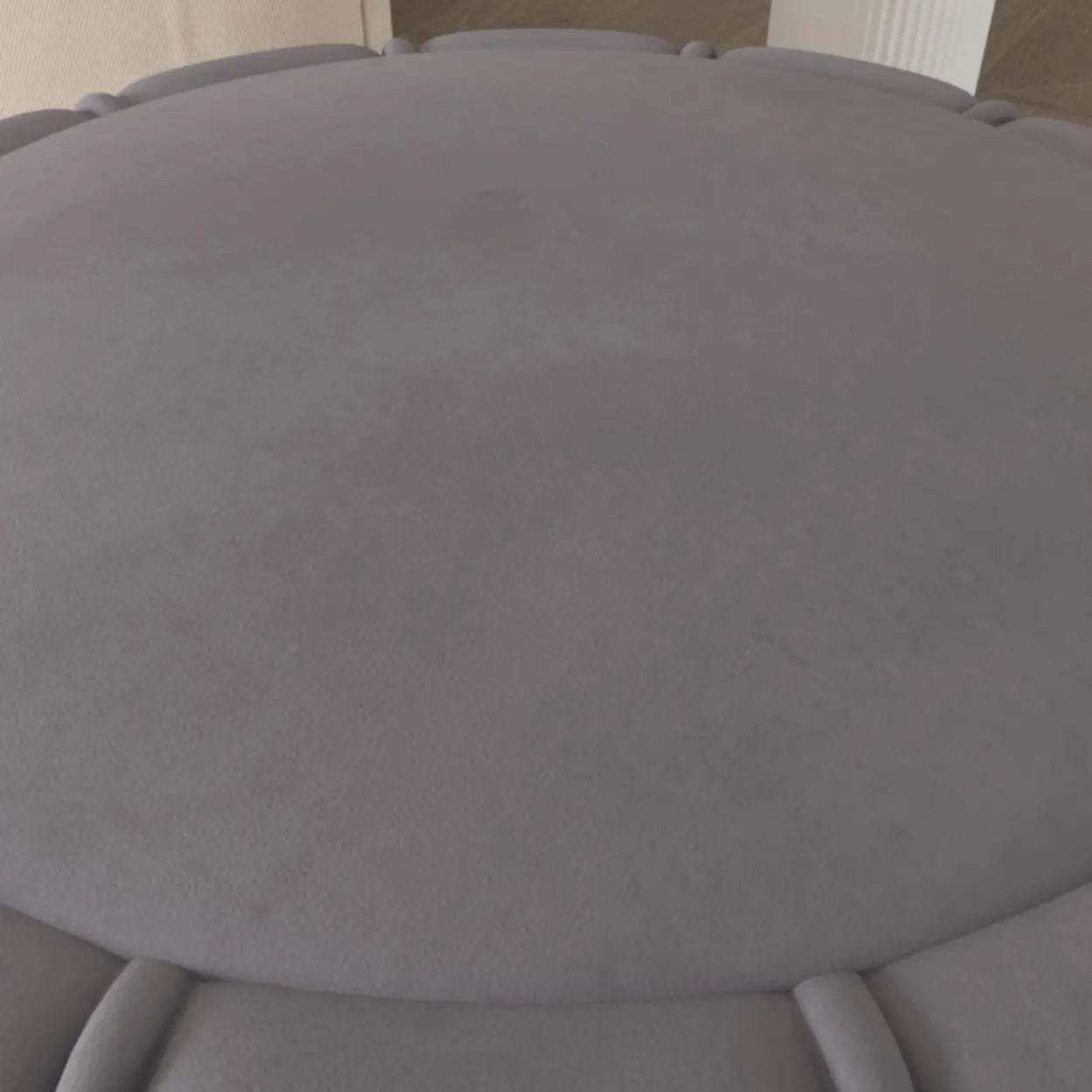 White Drum Velvet Upholstered Vanity Stool