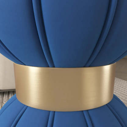 White Drum Velvet Upholstered Vanity Stool
