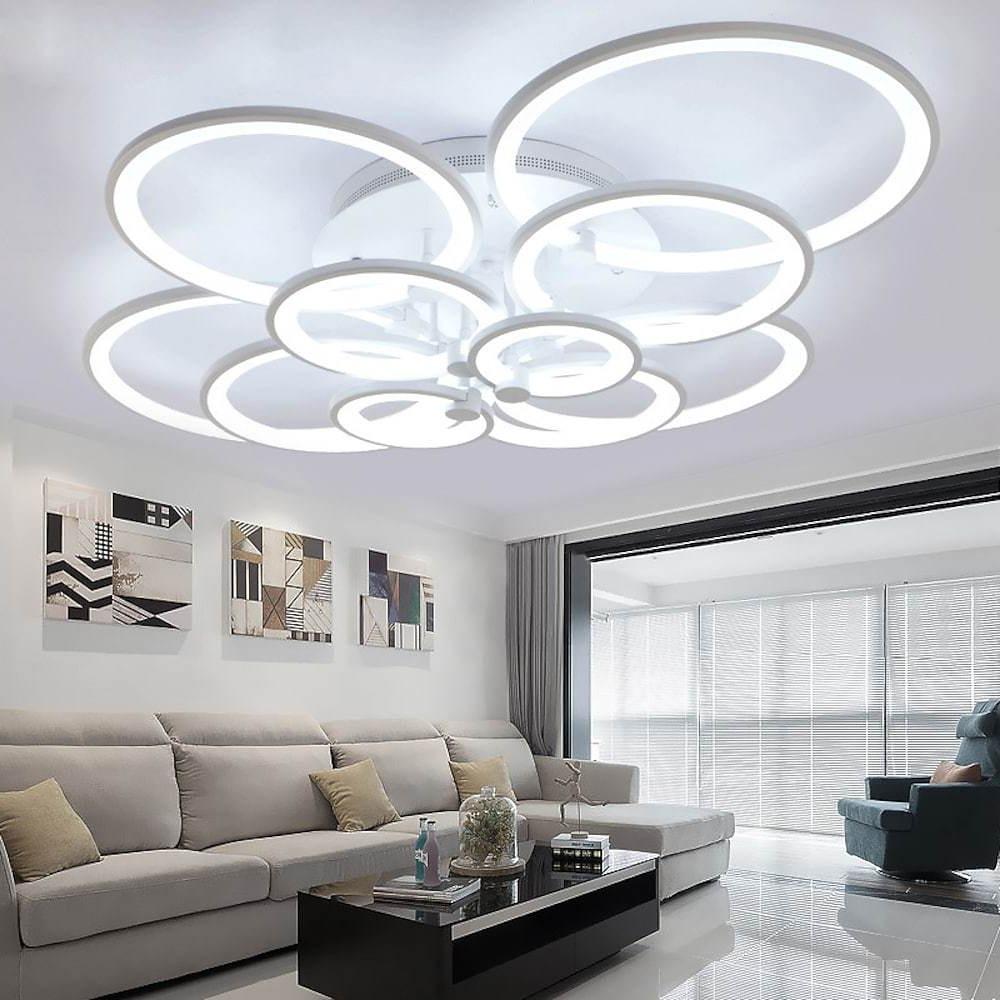 Elegant Semi Flush Mount Ceiling Lights with Unique Overlapping Rings-Lighom