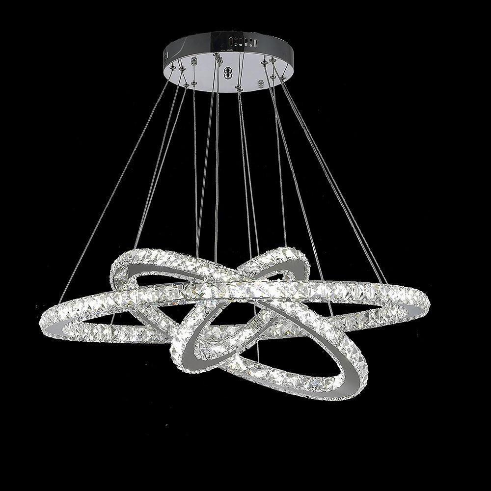 Interwoven Geometrical Circle Crystal Chandeliers for Living Room-Lighom