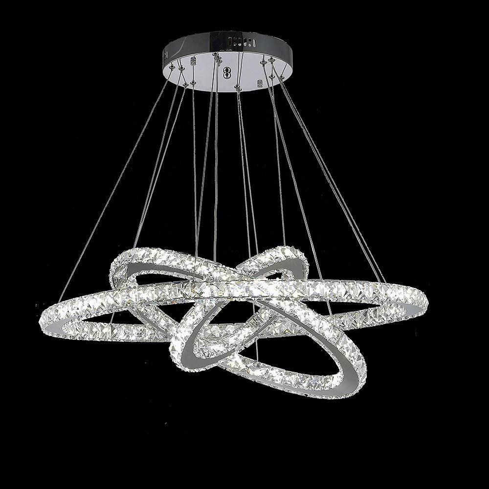 Interwoven Geometrical Circle Crystal Chandeliers for Living Room-Lighom