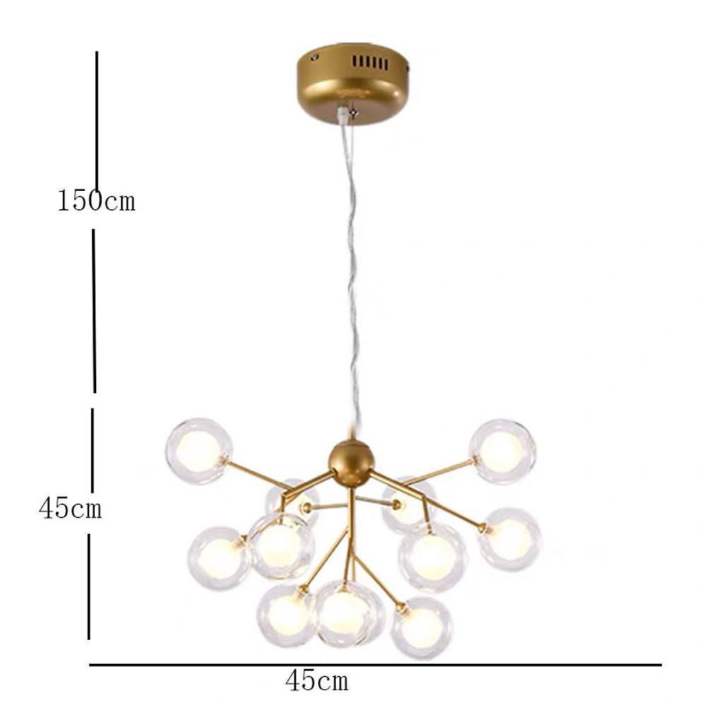 Sputnik Cluster Chandelier Light Metal Glass LED Chandelier 12 Bulbs-Lighom