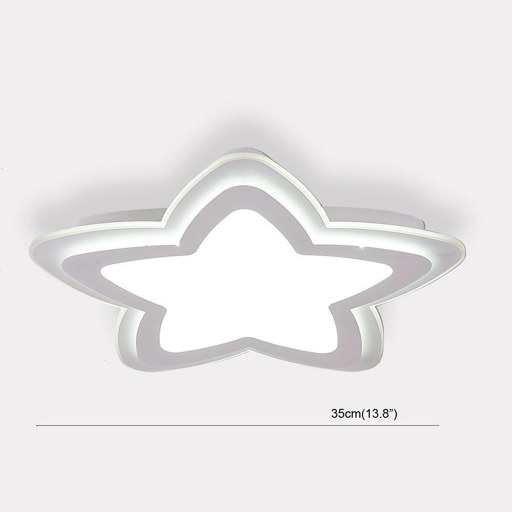 Star Shape Metal Flush Mount White Ceiling Light with a Finish and Single LED Light-Lighom
