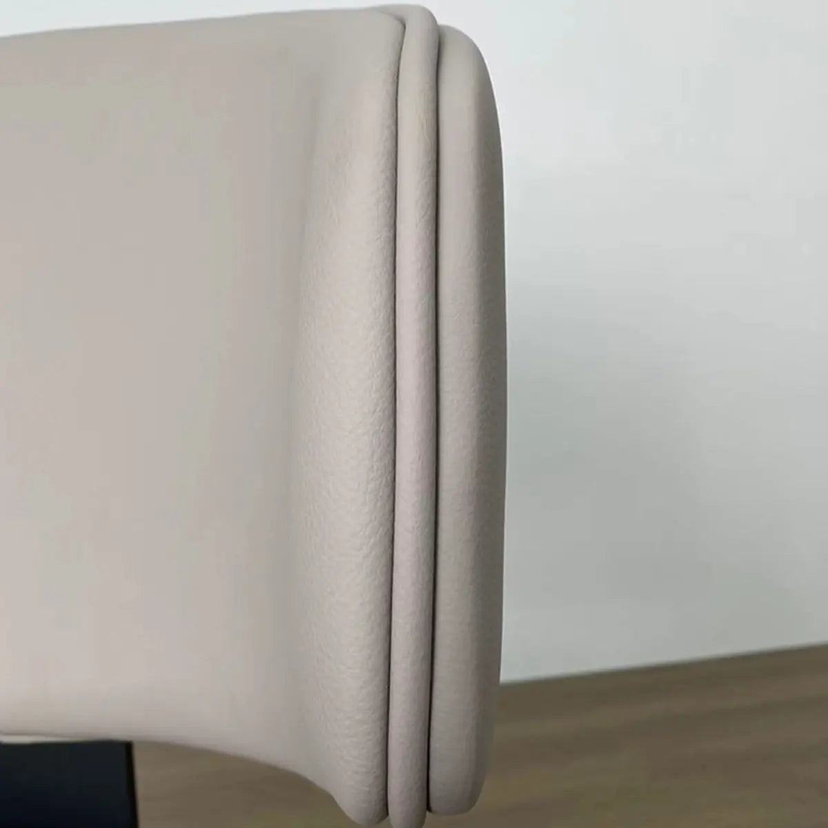 Curved-Back Armless Leather Dining Chair