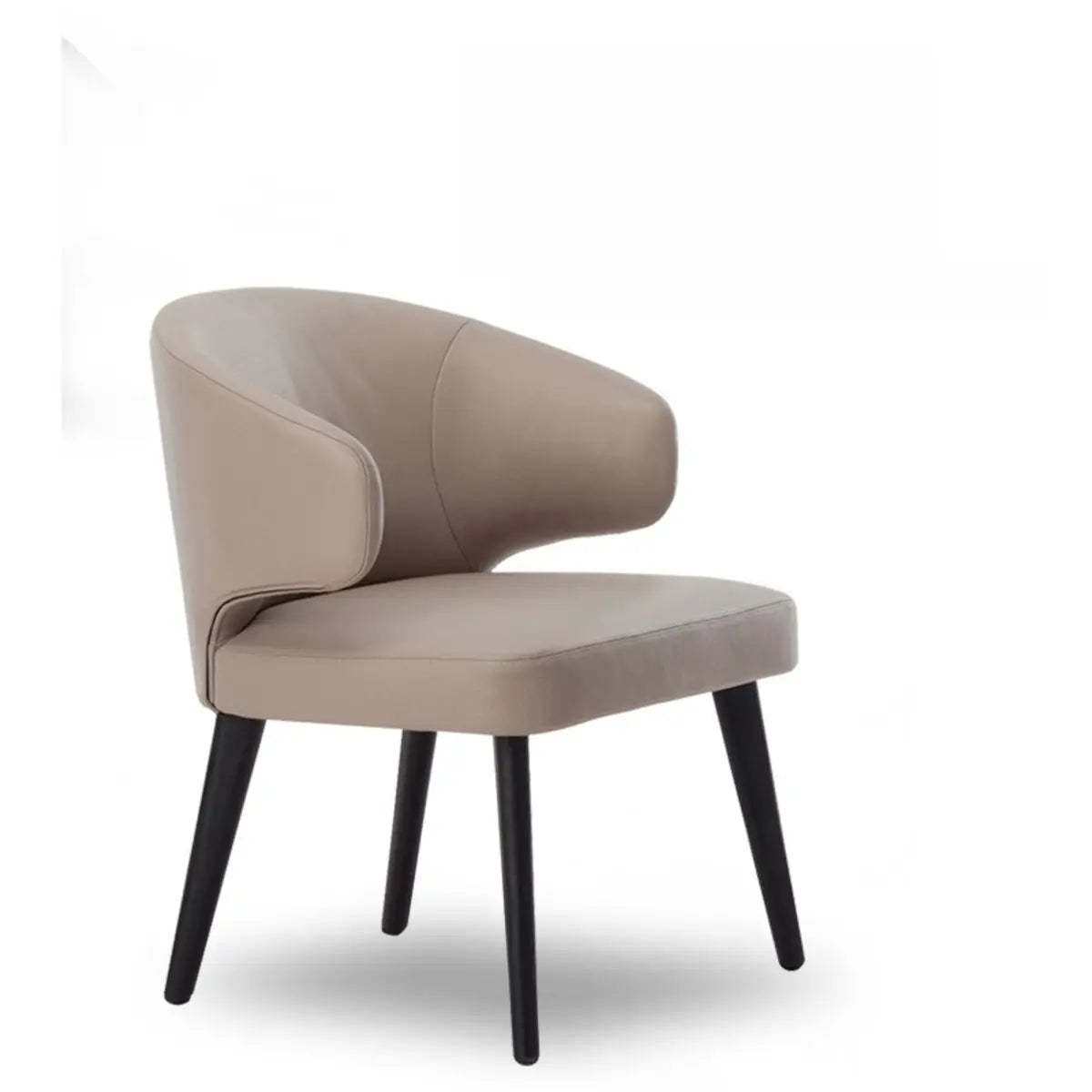 Black Curved-Back Upholstered Arm Dining Chair