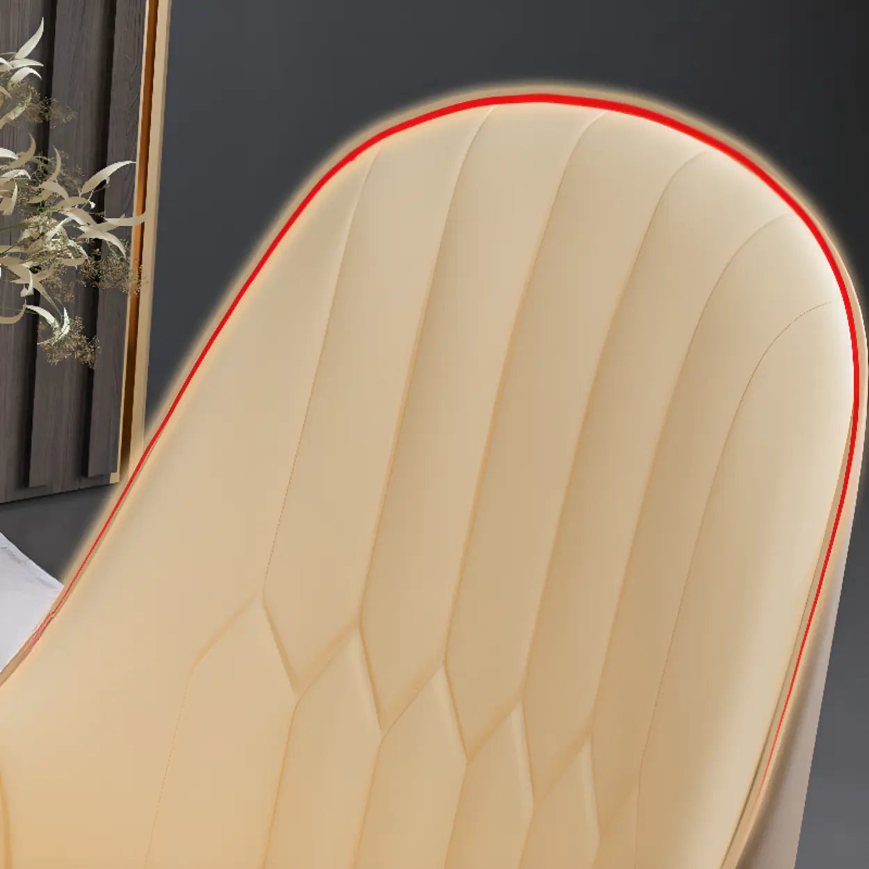 Curved Leather Dining Armchair