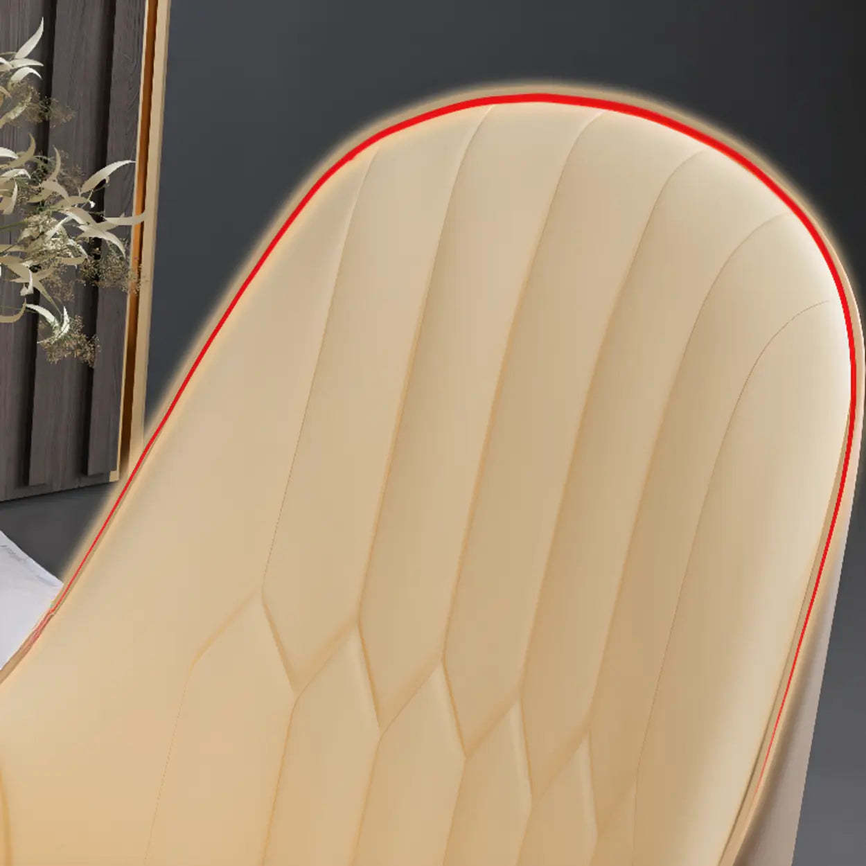 Curved Leather Dining Armchair