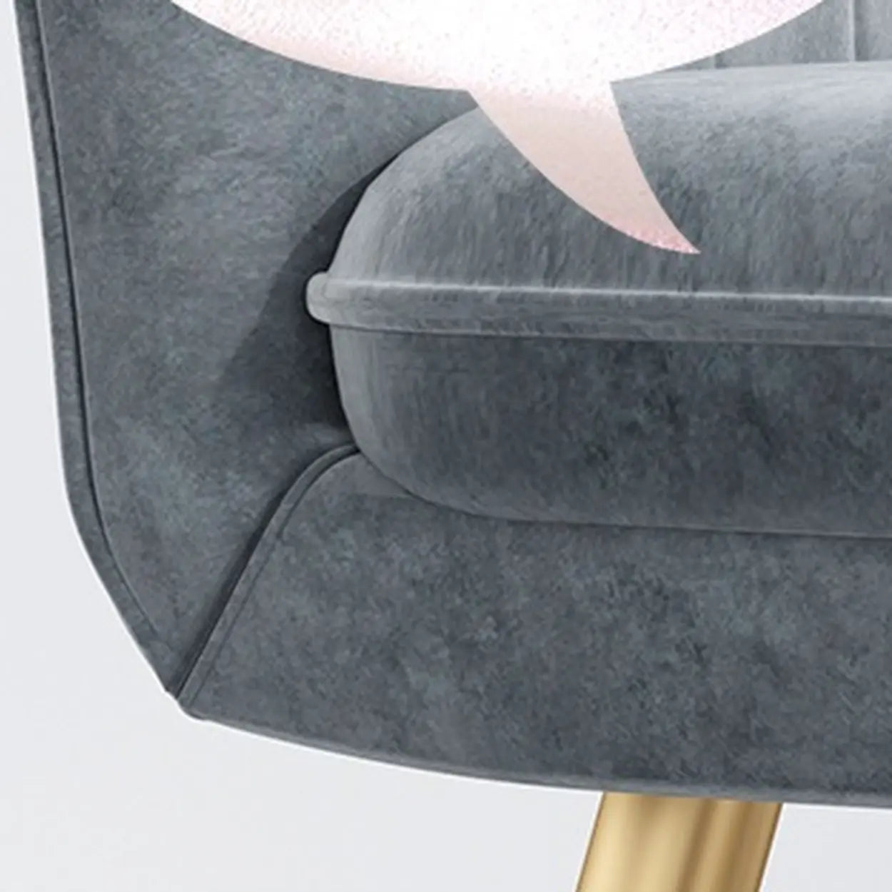 Green Curved Fabric Armrest Dining Chair