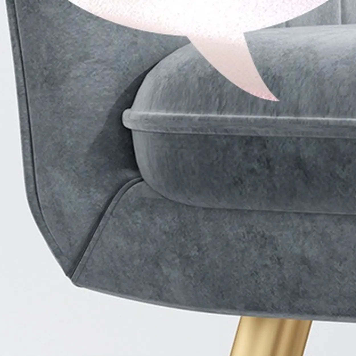 Green Curved Fabric Armrest Dining Chair