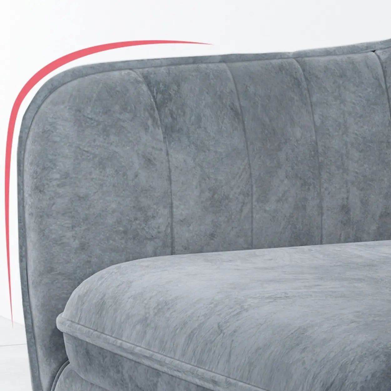 Green Curved Fabric Armrest Dining Chair