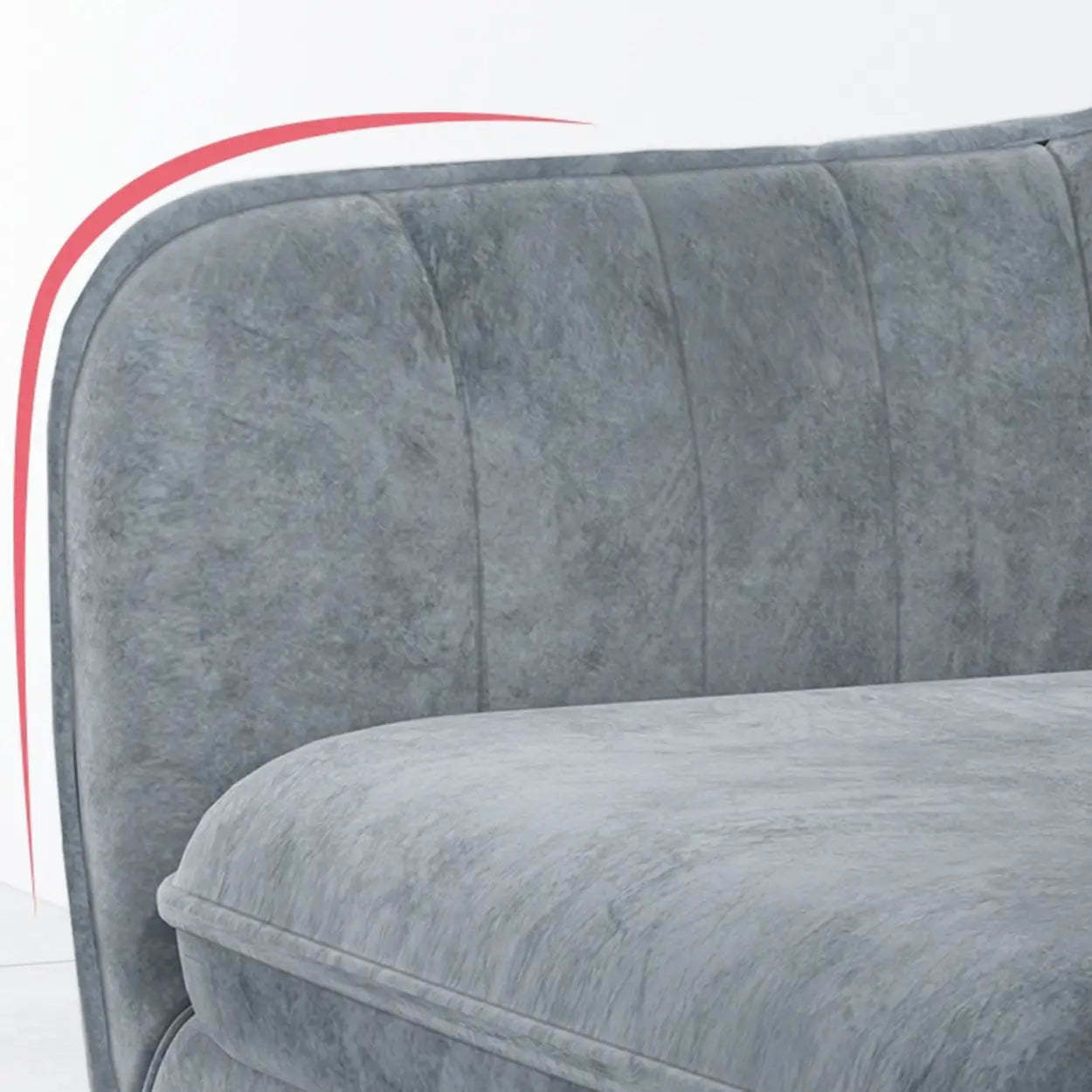 Green Curved Fabric Armrest Dining Chair
