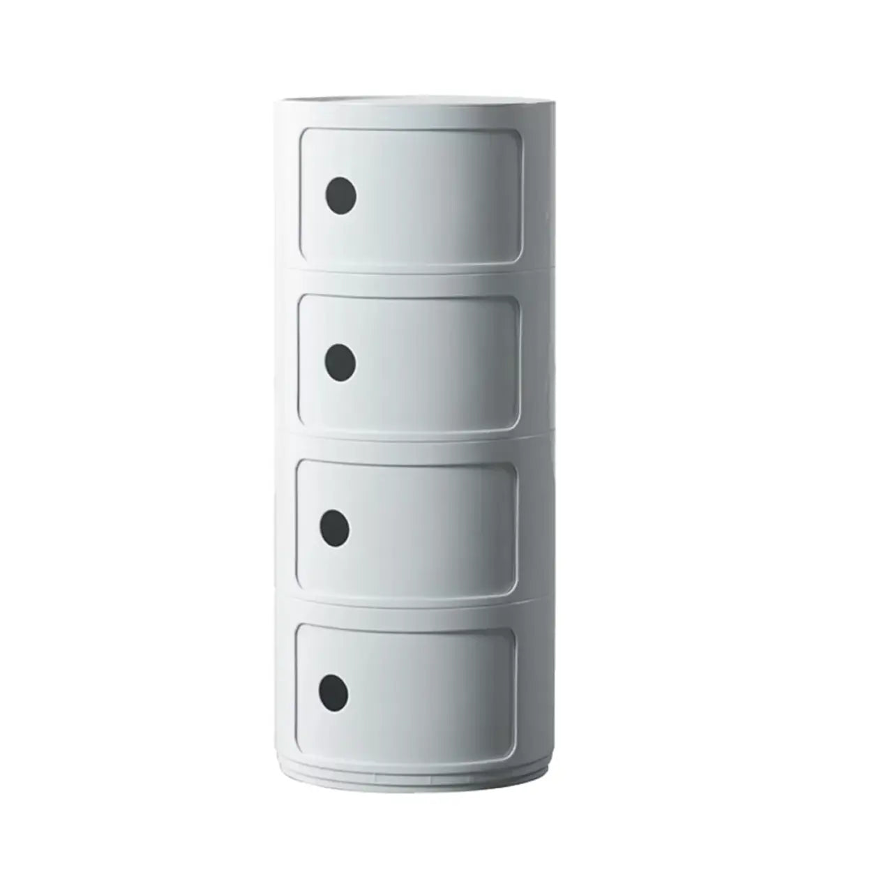 Smiley Face Round Plastic Storage Nightstand — Matcha Green / 2 Piece Set