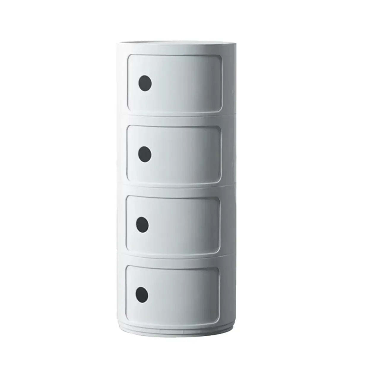 Smiley Face Round Plastic Storage Nightstand — Matcha Green / 2 Piece Set