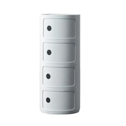 Smiley Face Round Plastic Storage Nightstand — Matcha Green / 2 Piece Set
