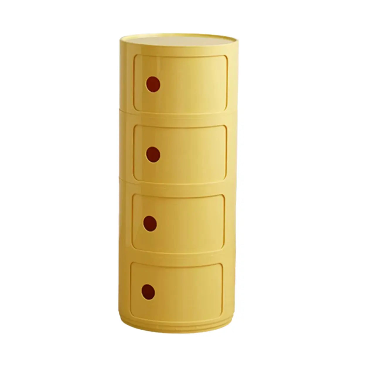 Smiley Face Round Plastic Storage Nightstand — Orange / 2 Piece Set