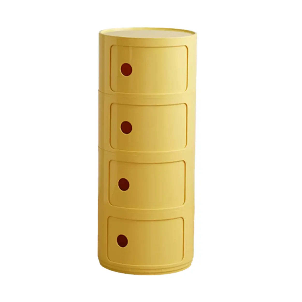 Smiley Face Round Plastic Storage Nightstand — Orange / 2 Piece Set