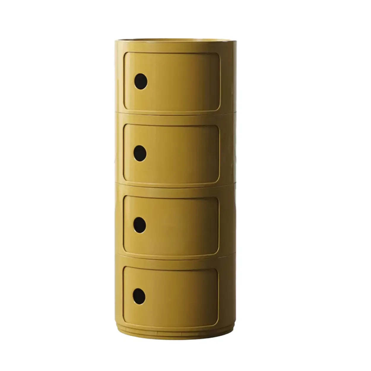 Smiley Face Round Plastic Storage Nightstand — Yellow / 1 Piece