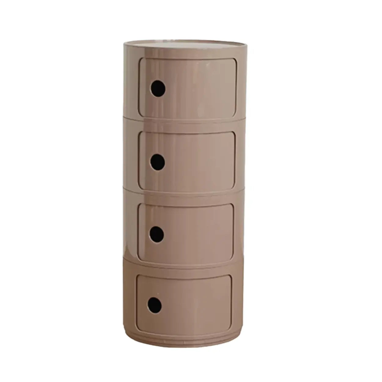 Smiley Face Round Plastic Storage Nightstand — Yellow / 2 Piece Set