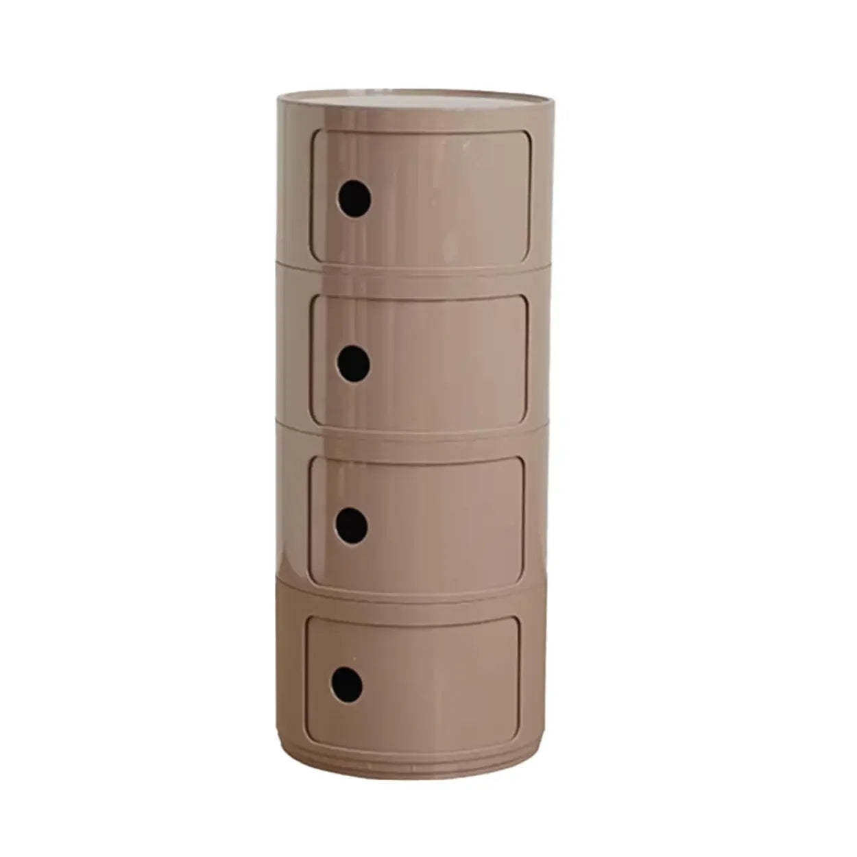 Smiley Face Round Plastic Storage Nightstand — Yellow / 2 Piece Set
