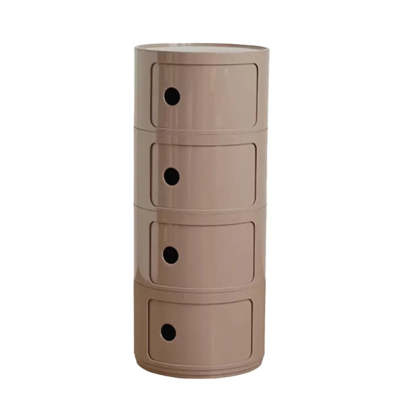 Smiley Face Round Plastic Storage Nightstand — Yellow / 2 Piece Set