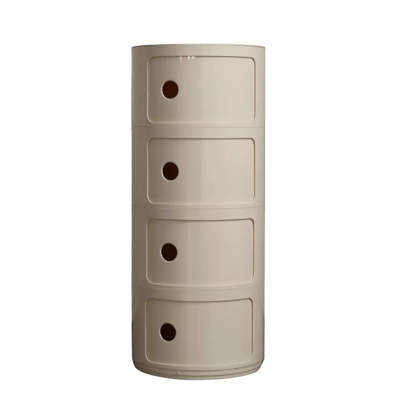 Smiley Face Round Plastic Storage Nightstand — Pink / 1 Piece