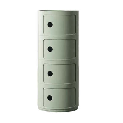 Smiley Face Round Plastic Storage Nightstand — Pink / 2 Piece Set