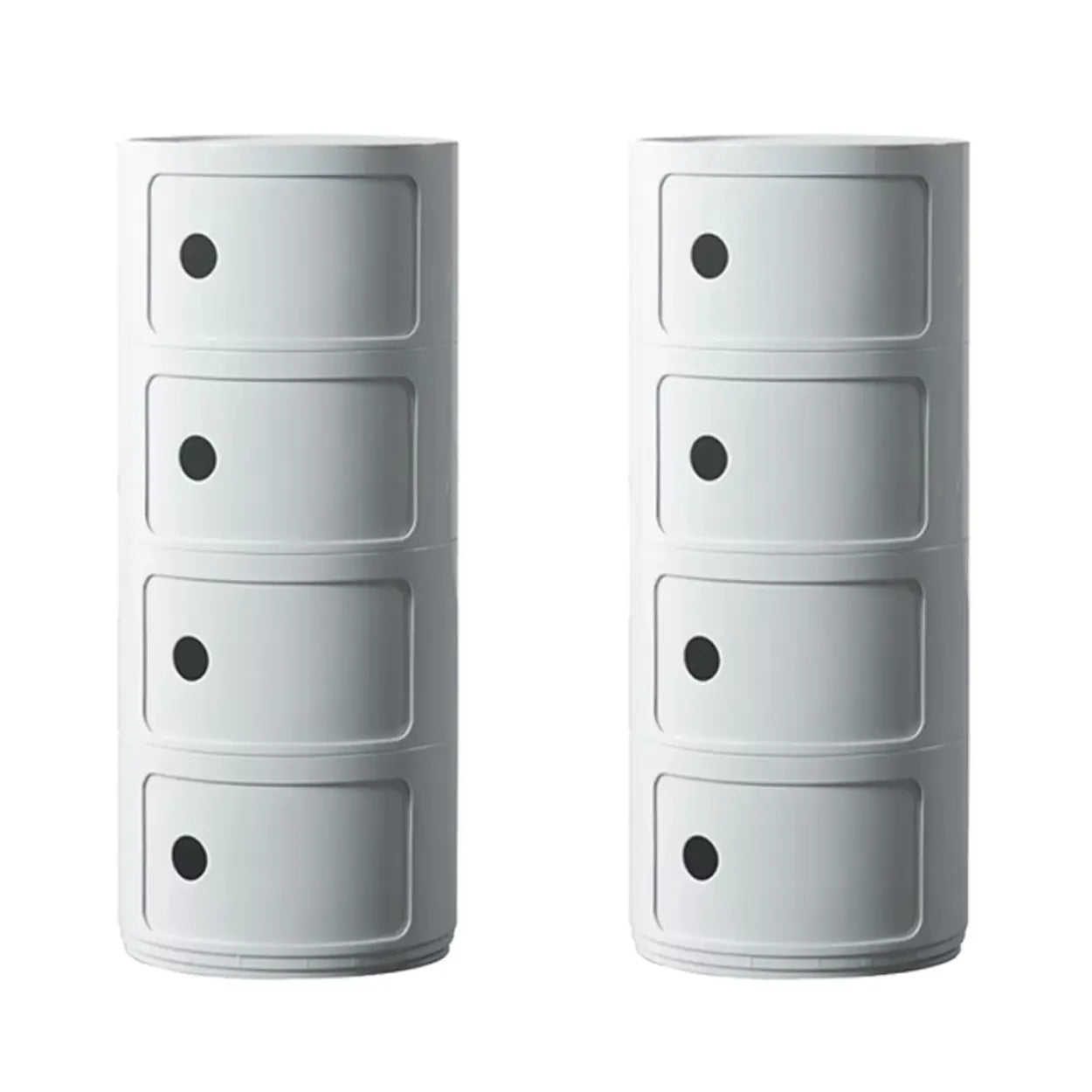 Smiley Face Round Plastic Storage Nightstand — Carnation / 1 Piece