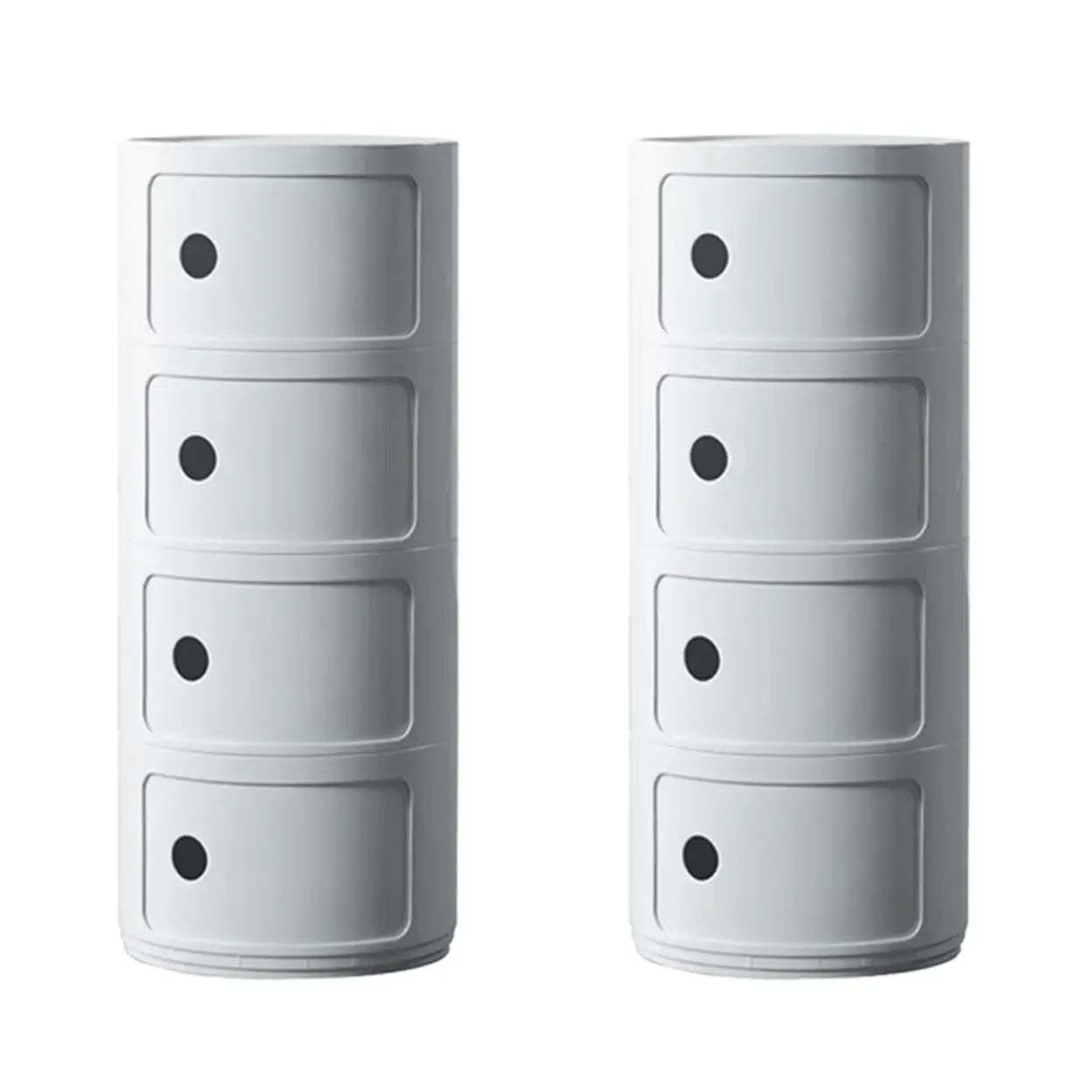 Smiley Face Round Plastic Storage Nightstand — Carnation / 1 Piece