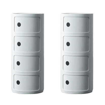 Smiley Face Round Plastic Storage Nightstand — Carnation / 1 Piece