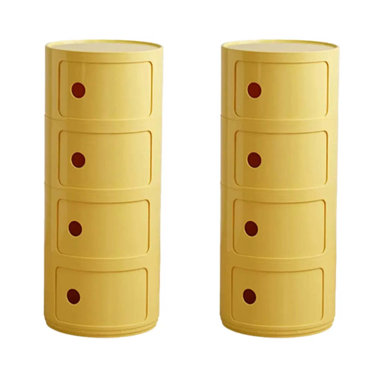 Smiley Face Round Plastic Storage Nightstand