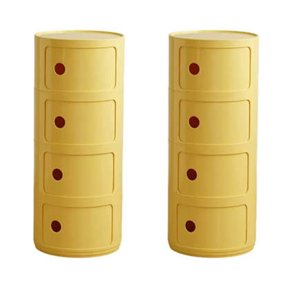 Smiley Face Round Plastic Storage Nightstand