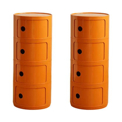 Smiley Face Round Plastic Storage Nightstand