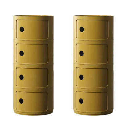 Smiley Face Round Plastic Storage Nightstand