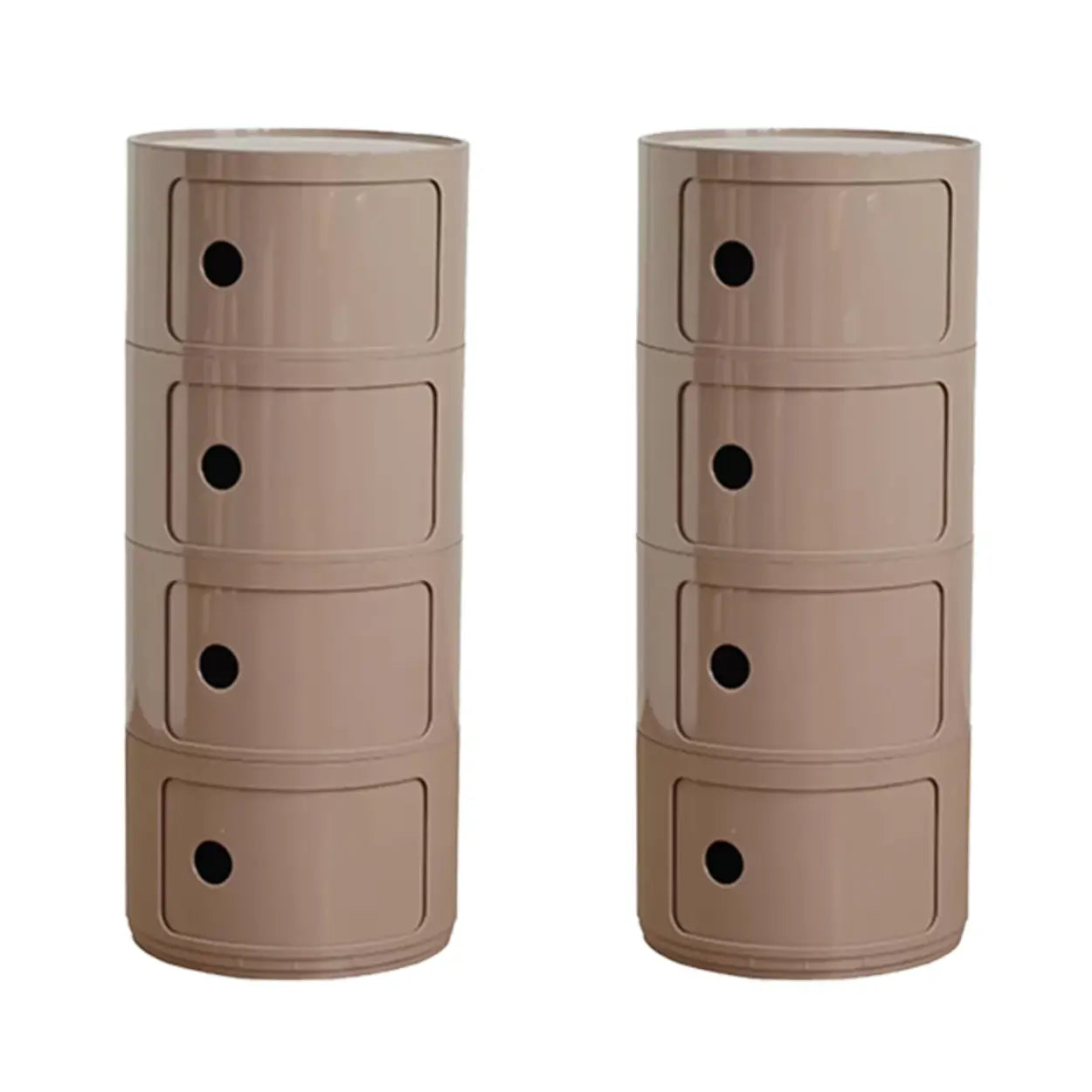 Smiley Face Round Plastic Storage Nightstand