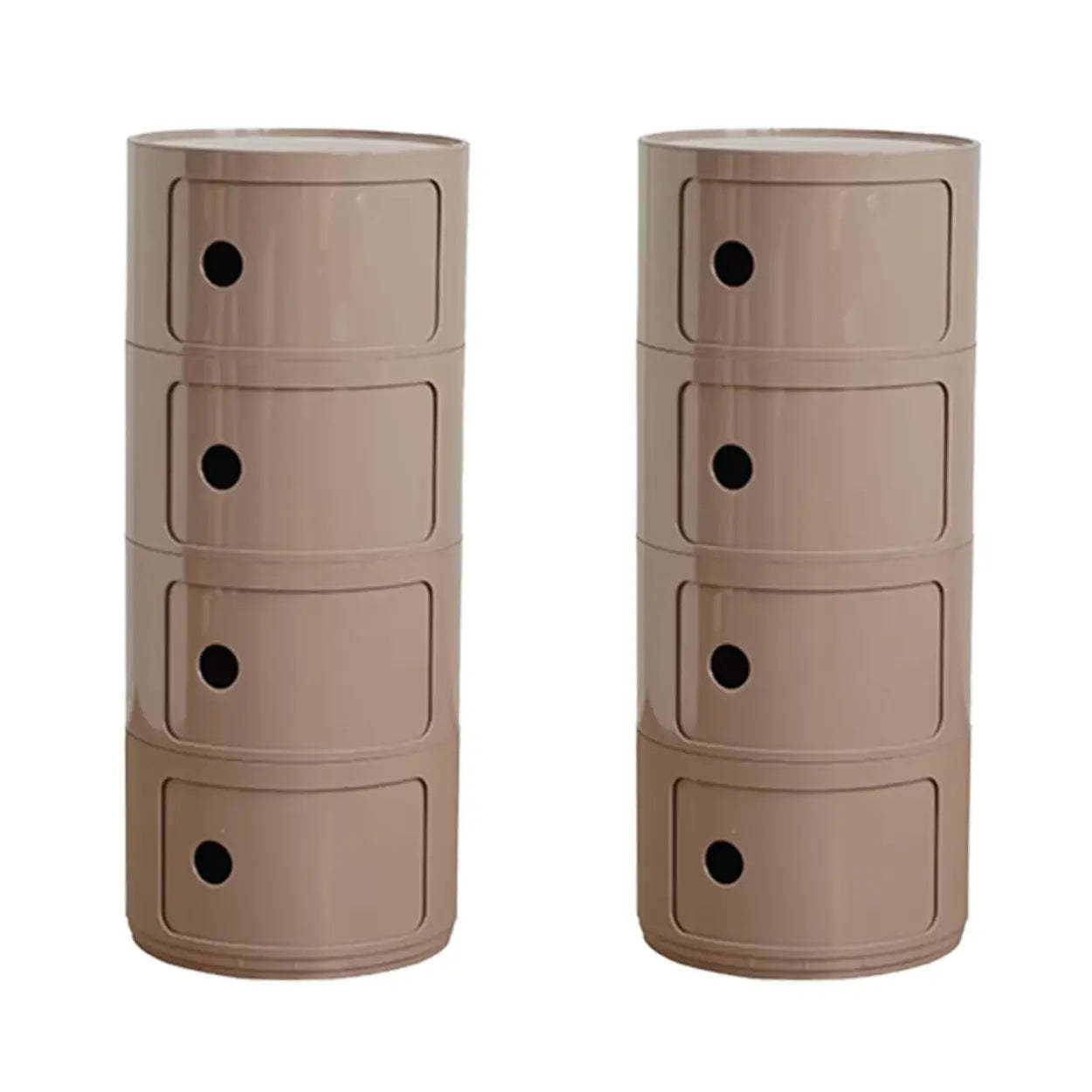 Smiley Face Round Plastic Storage Nightstand