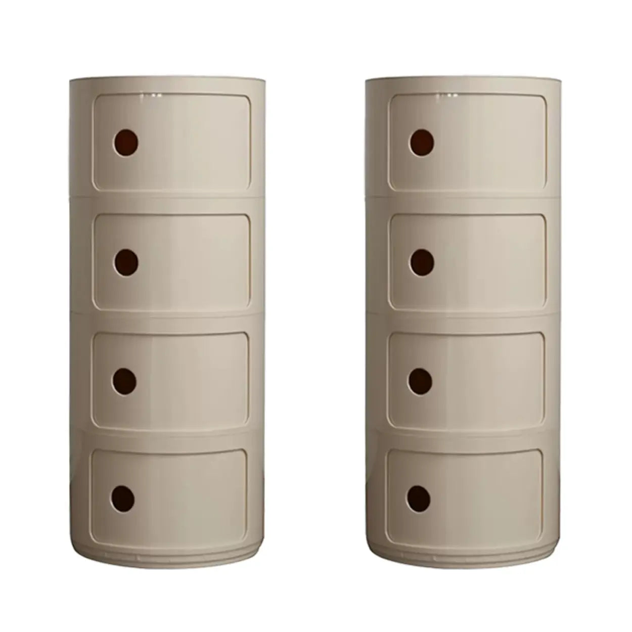 Smiley Face Round Plastic Storage Nightstand