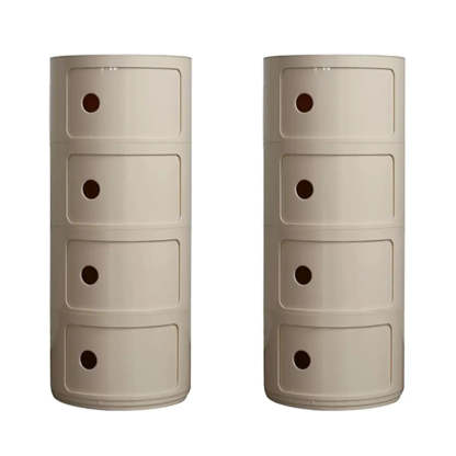 Smiley Face Round Plastic Storage Nightstand